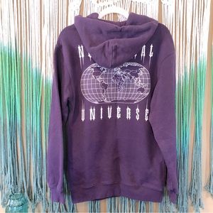 Divided By H&M Purple Nocturnal Universe Hoodie Pullover Sweatshirt Men’s Sz.XS